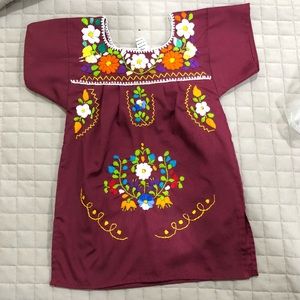 Burgundy a Mexican Dress
